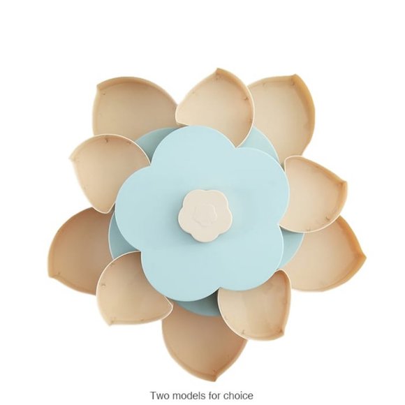 Double Deck Snack Box Flower Shaped Rotating Candy Serving Containers with Phone - Picture 3 of 9